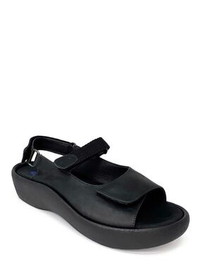 Wolky Jewel Sandal Adjustable Strap Sandals Black Leather Size 8.5 Comfort Shoe